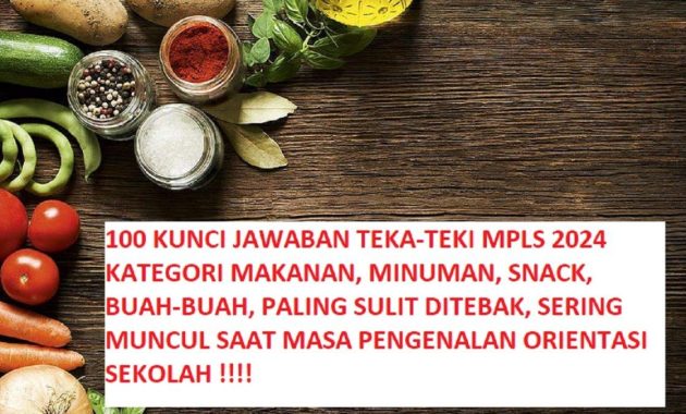 Teka-Teki Makanan dan Minuman MPLS yang Sering Dipakai Murid Sekolah