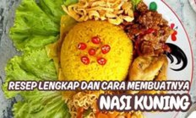 Jualan Nasi Kuning Tradisional dengan Ayam dan Sajian Lengkap