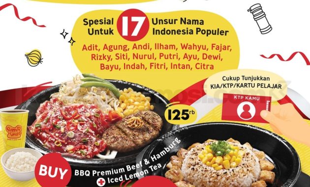 Diskon 17 Agustus 2025 Masih Berlangsung: Cek 15 Menu Spesial