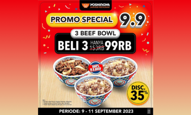 Promo Kuliner Spesial 9.9: Klaim di Point Coffee dan Yoshinoya